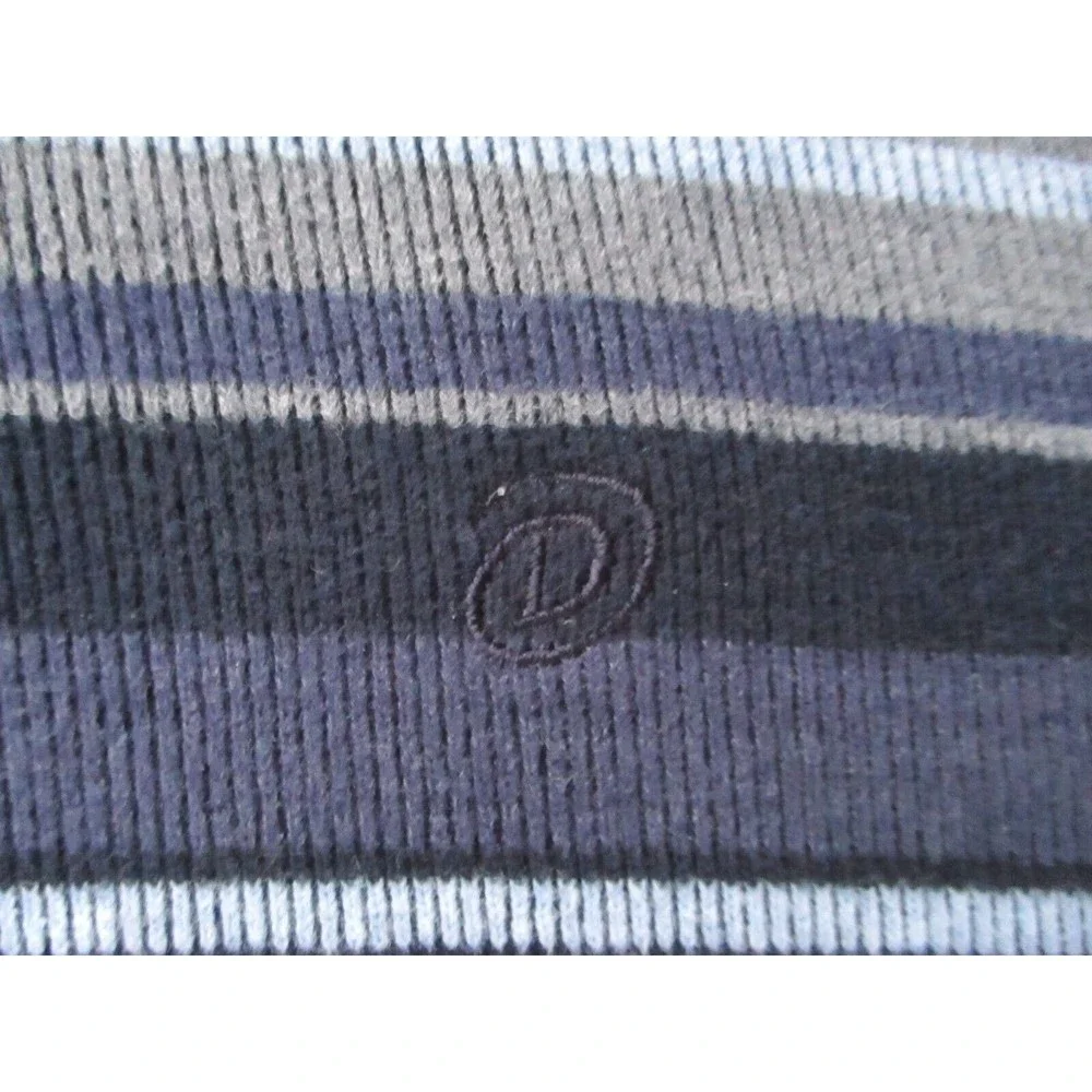 Douglas Defining Casual 1/2 Zip Sweater Mens M Blue/Grey Stripes Cotton Corduroy - Picture 5 of 12